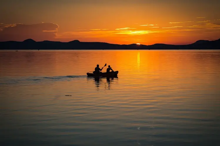 sunset canoe